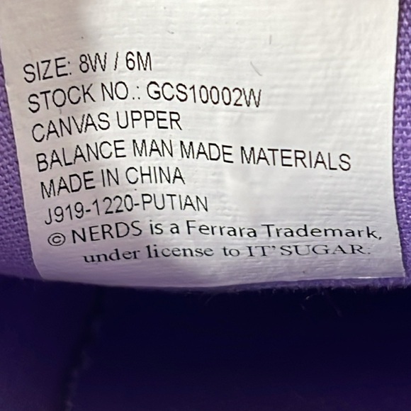 Nerds Candy Woman's Slip On Canvas Sneakers Size 8 - Picture 11 of 11